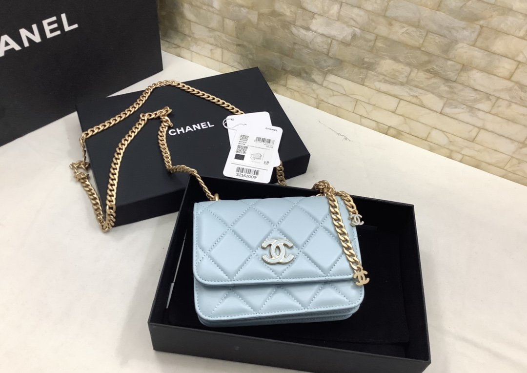 ChanelSpring And Summer 22C Turquoise For Women, Women’s Bags 6.1in/15.5cm