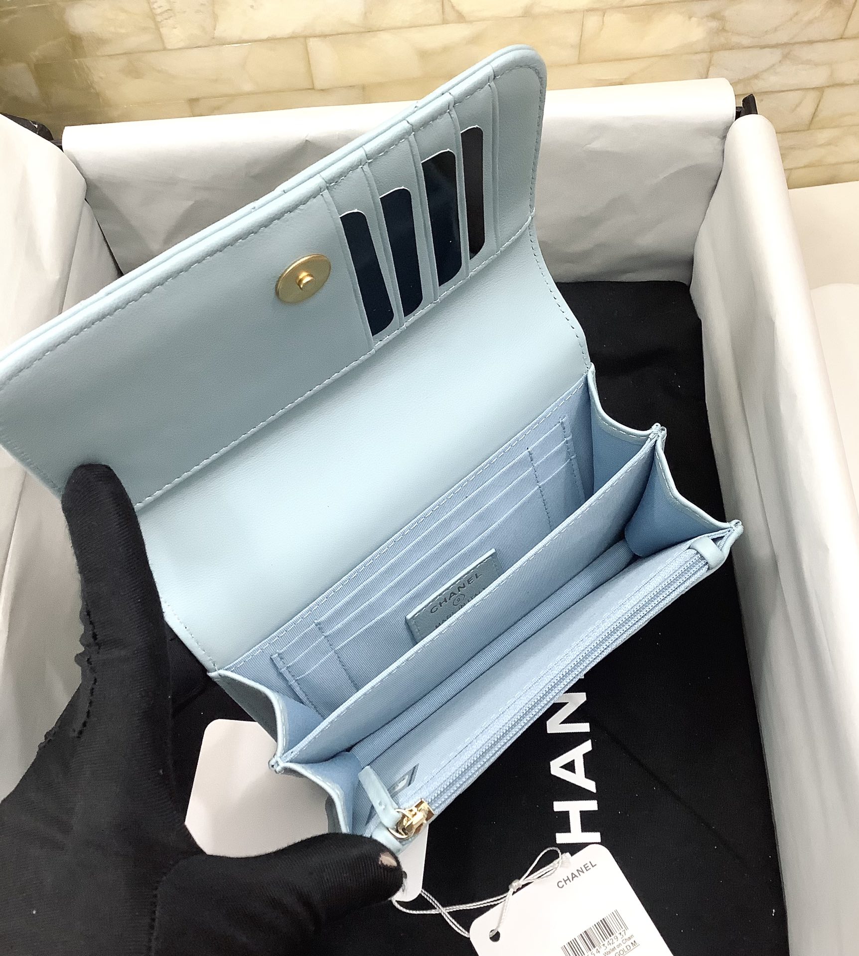 ChanelSpring And Summer 22C Turquoise For Women, Women’s Bags 6.1in/15.5cm