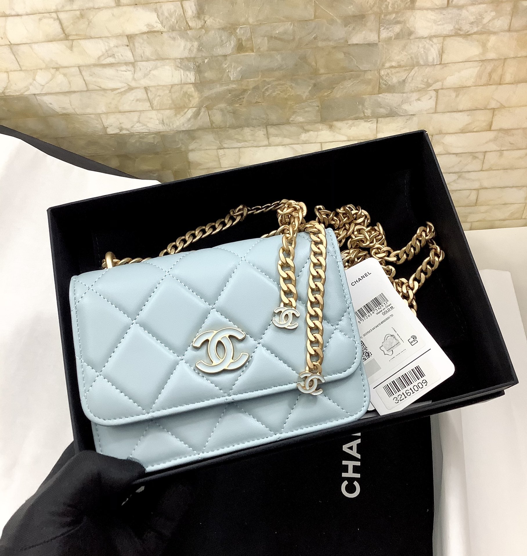 ChanelSpring And Summer 22C Turquoise For Women, Women’s Bags 6.1in/15.5cm